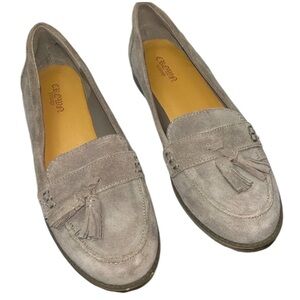 Crown Vintage  MOIRA tassel suede upper round toe loafers gray Sz 7M